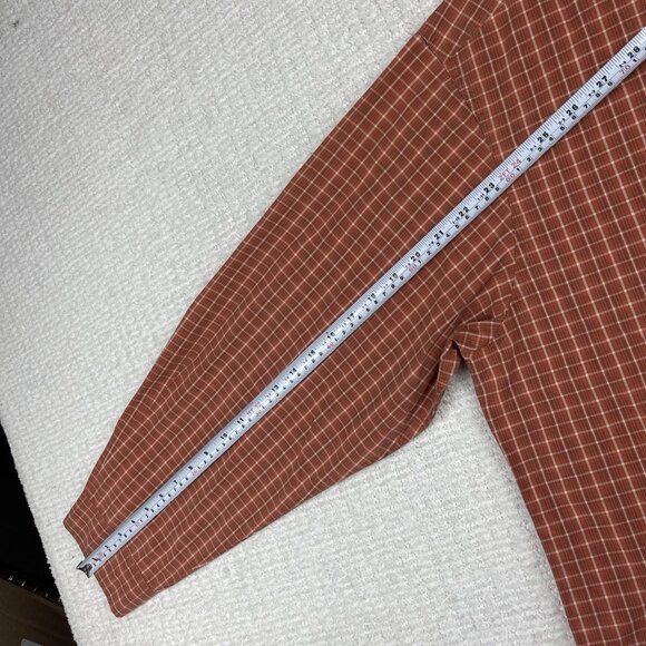 Timberland Men's 2XL Button Down Long Sleeve Orange Gingham Plaid Shirt Vintage - Picture 13 of 16
